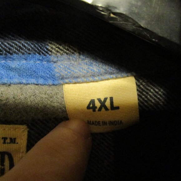 Red Head Brand Co. Men's Blue/Black/Gray Plaid Heavy Flannel Shirt Sz. 4XL - Picture 4 of 4
